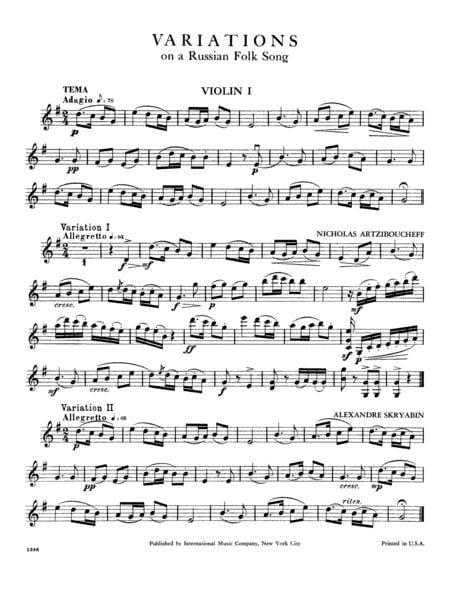 Variations on a Russian Folk Song 俄國民謠變奏曲 | 小雅音樂 Hsiaoya Music