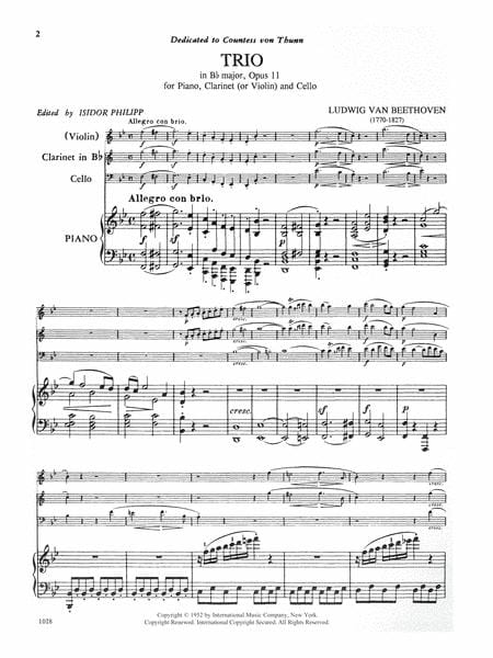 Trio in B flat major, Op. 11 貝多芬 三重奏 大調 | 小雅音樂 Hsiaoya Music