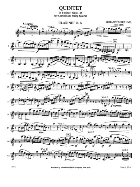 Quintet in B minor, Opus 115 for Clarinet in A (or Viola) & String Quartet 布拉姆斯 五重奏 小調作品 中提琴弦樂四重奏 | 小雅音樂 Hsiaoya Music