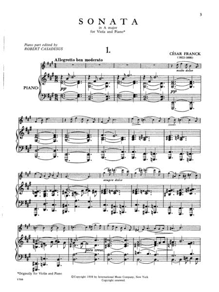 Sonata in A Major 奏鳴曲 大調 中提琴 (含鋼琴伴奏) 國際版 | 小雅音樂 Hsiaoya Music