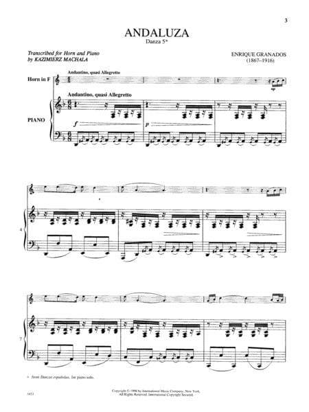 Andaluza, Danza 5 安達盧西亞舞曲 法國號 (含鋼琴伴奏) 國際版 | 小雅音樂 Hsiaoya Music