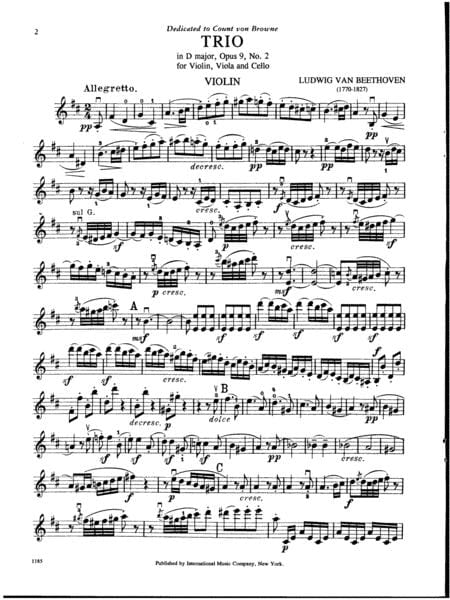 Trio in D Major, Opus 9, No. 2 貝多芬 三重奏 大調作品 | 小雅音樂 Hsiaoya Music