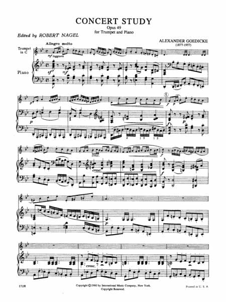 Concert Study, Op. 49 (Trumpet in C) 音樂會 小號 小號 (含鋼琴伴奏) 國際版 | 小雅音樂 Hsiaoya Music