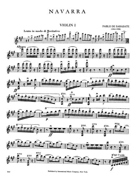 Navarra - Danza Espagnole, Op. 33 薩拉沙特 小提琴 (2把以上含鋼琴伴奏) 國際版 | 小雅音樂 Hsiaoya Music