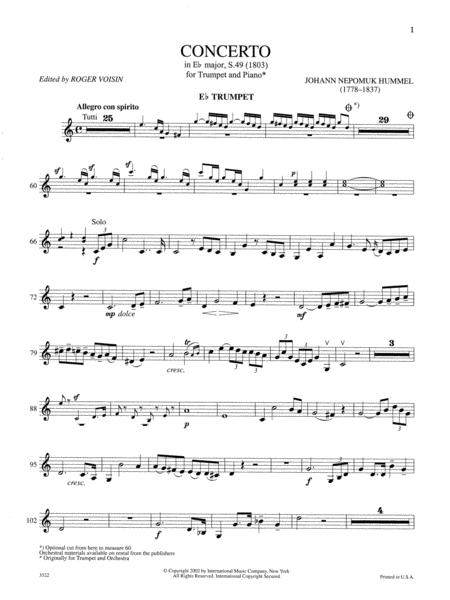 Concerto in Eb Major, S. 49 - Eb Trumpet 胡麥爾．約翰 協奏曲 大調 小號 | 小雅音樂 Hsiaoya Music