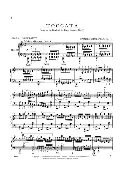 Toccata (Etude No. 6), Opus 111 聖桑斯 觸技曲練習曲 作品 鋼琴獨奏 國際版 | 小雅音樂 Hsiaoya Music