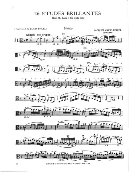 Etudes Brillantes, Op. 36 Book 2 馬札斯 練習曲 中提琴獨奏 國際版 | 小雅音樂 Hsiaoya Music
