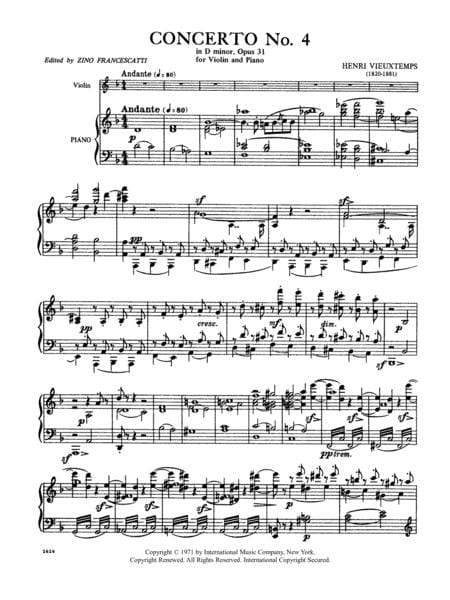 Concerto No. 4 in D minor, Op. 31 維歐當 協奏曲 小調 小提琴 (含鋼琴伴奏) 國際版 | 小雅音樂 Hsiaoya Music