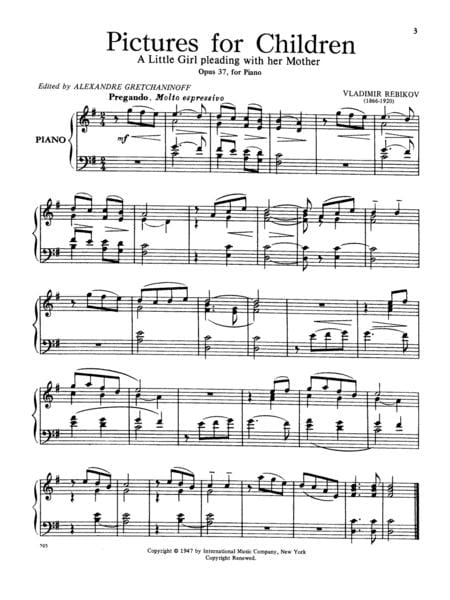 Pictures for Children, Opus 37 作品 鋼琴獨奏 國際版 | 小雅音樂 Hsiaoya Music