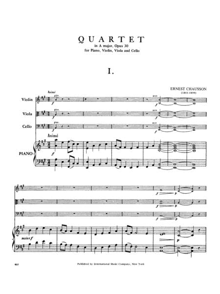 Quartet in A Major, Opus 30 蕭頌 四重奏 大調作品 | 小雅音樂 Hsiaoya Music