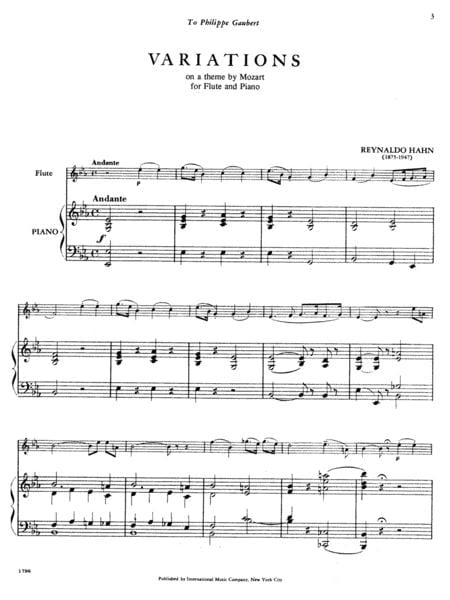 Variations on a Theme by Mozart 變奏曲 主題 長笛 (含鋼琴伴奏) 國際版 | 小雅音樂 Hsiaoya Music