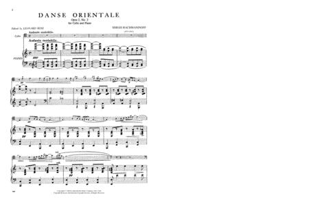 Danse Orientale, Opus 2, No. 2 拉赫瑪尼諾夫 作品 大提琴 (含鋼琴伴奏) 國際版 | 小雅音樂 Hsiaoya Music