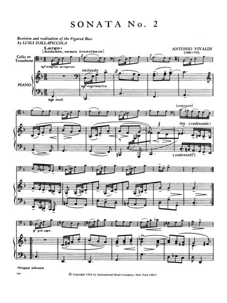 Sonata No. 2 in F Major, RV 41 韋瓦第 奏鳴曲 大調 長號 (含鋼琴伴奏) 國際版 | 小雅音樂 Hsiaoya Music
