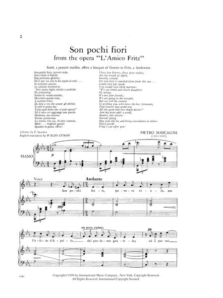 Aria Son pochi fiori from L'Amico Fritz (I. & E.) S. 馬斯卡尼 詠唱調 | 小雅音樂 Hsiaoya Music