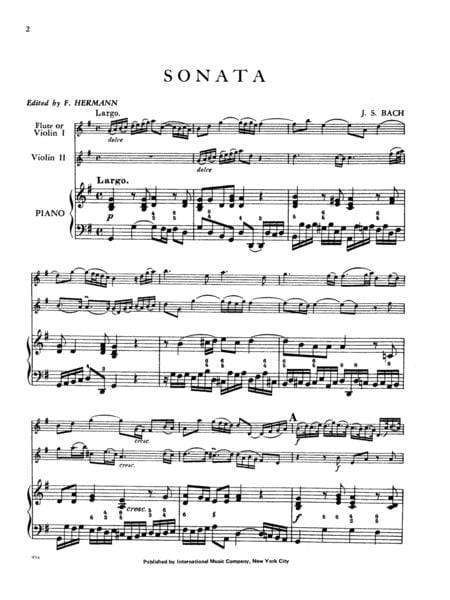 Sonata in G Major, S. 1038 for Flute, Violin & Piano or 2 Violins & Piano 巴赫約翰瑟巴斯提安 奏鳴曲 大調 長笛小提琴鋼琴 小提琴鋼琴 小提琴 (2把以上含鋼琴伴奏) 國際版 | 小雅音樂 Hsiaoya Music