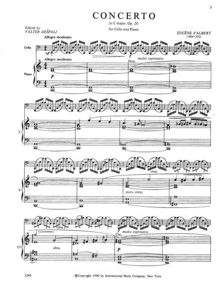 Concerto in C Major, Opus 20 協奏曲 大調作品 大提琴 (含鋼琴伴奏) 國際版 | 小雅音樂 Hsiaoya Music