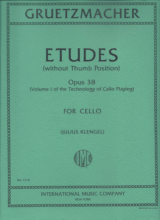 Gruetzmacher etudes opus 38 (volume 1 of the technology of cello playing) IMC1314 | 小雅音樂 Hsiaoya Music