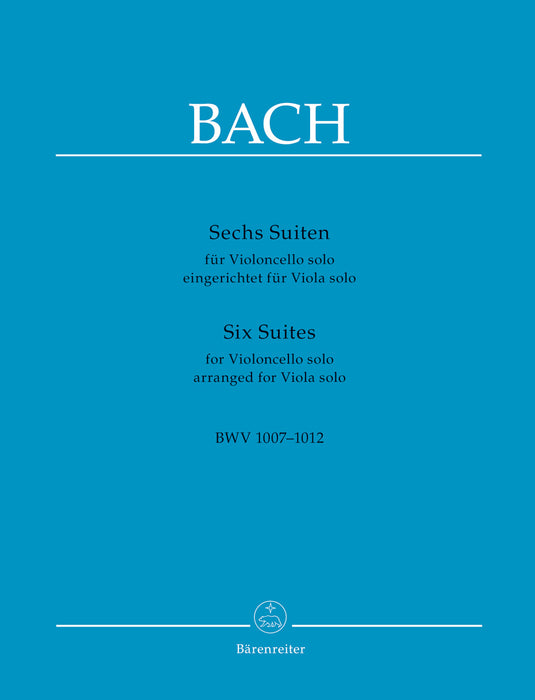 Six Suites for Violoncello solo BWV 1007-1012 arranged for Viola solo