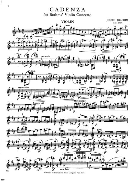 Cadenzas for Brahms'S Violin Concerto 姚阿幸 裝飾樂段 小提琴協奏曲 小提琴獨奏 國際版 | 小雅音樂 Hsiaoya Music