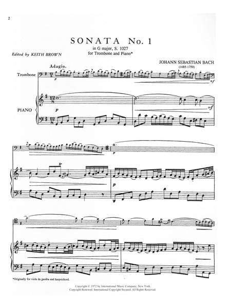 Three Viola da Gamba Sonatas 巴赫約翰瑟巴斯提安 中提琴 奏鳴曲 長號 (含鋼琴伴奏) 國際版 | 小雅音樂 Hsiaoya Music