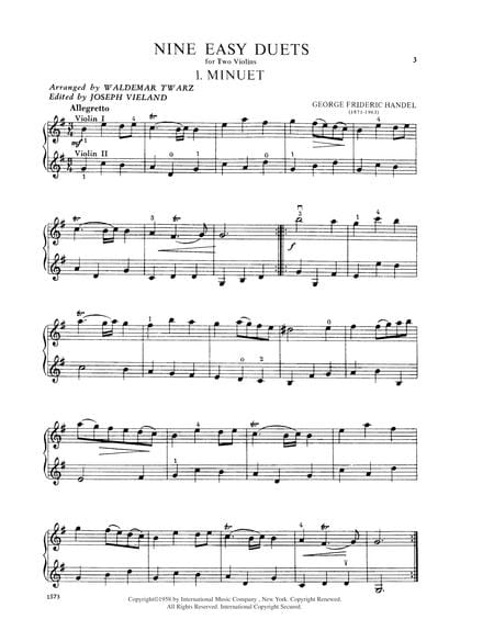 Easy Duets 韓德爾 二重奏 雙小提琴 國際版 | 小雅音樂 Hsiaoya Music