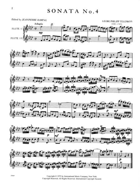 Six Sonatas, Series II: Volume II 泰勒曼 奏鳴曲 雙長笛 國際版 | 小雅音樂 Hsiaoya Music