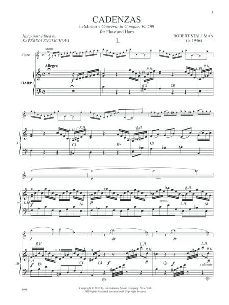 Cadenzas to Mozart's Concerto in C Major, K. 299 for Flute and Harp 莫札特 裝飾樂段 協奏曲 大調 長笛豎琴 長笛 (含鋼琴伴奏) 國際版 | 小雅音樂 Hsiaoya Music