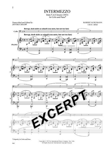 Intermezzo from F-A-E Sonata (1853) 舒曼羅伯特 間奏曲 奏鳴曲 大提琴 (含鋼琴伴奏) 國際版 | 小雅音樂 Hsiaoya Music