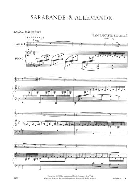 Sarabande and Allemande 薩拉班德阿勒芒德 法國號 (含鋼琴伴奏) 國際版 | 小雅音樂 Hsiaoya Music