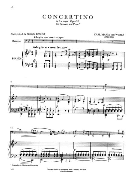 Concertino, Opus 26 韋伯．卡爾 小協奏曲作品 | 小雅音樂 Hsiaoya Music
