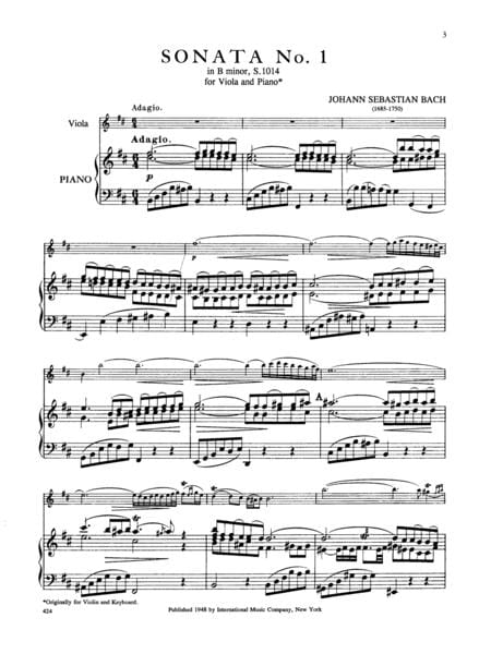 Six Violin Sonatas: Volume I (1-3) 巴赫約翰瑟巴斯提安 小提琴奏鳴曲 中提琴 (含鋼琴伴奏) 國際版 | 小雅音樂 Hsiaoya Music
