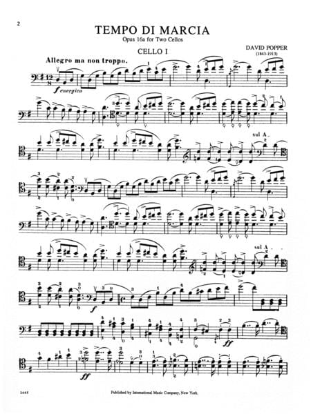 Tempo di Marica, Opus 16a 波珀爾 作品 雙大提琴 國際版 | 小雅音樂 Hsiaoya Music