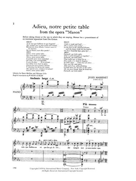 Adieu, notre petite table, from 'Manon (F. & E.) (S.) 瑪儂 | 小雅音樂 Hsiaoya Music