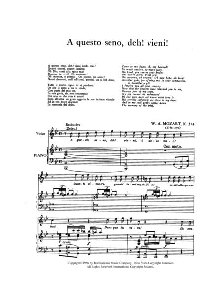 A questo seno deh! Concert Aria (I. & E.), K. 374 莫札特 音樂會詠唱調 | 小雅音樂 Hsiaoya Music