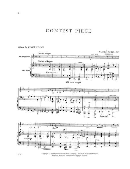 Contest Piece (Trumpet in B-flat or C) 小品小號 小號 (含鋼琴伴奏) 國際版 | 小雅音樂 Hsiaoya Music