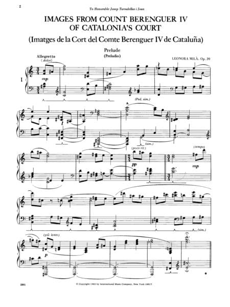 Images from Count Berenguer IV of Catalonia's Court (Suite of 14 Pieces), Opus 39 印象 小品作品 鋼琴獨奏 國際版 | 小雅音樂 Hsiaoya Music