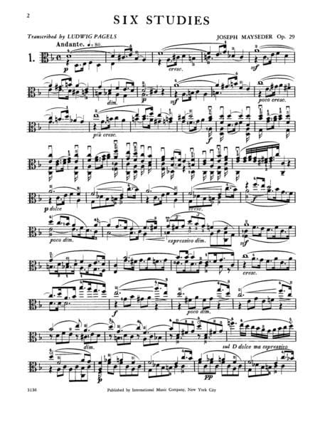 Six Etudes, Opus 29 練習曲作品 中提琴獨奏 國際版 | 小雅音樂 Hsiaoya Music