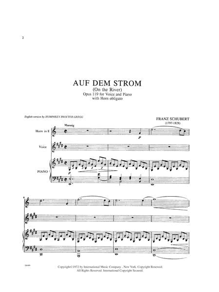Auf dem Strom (On the River) Opus 119 (with E Horn obl.) (G. &. E.) 舒伯特 作品 法國號 | 小雅音樂 Hsiaoya Music