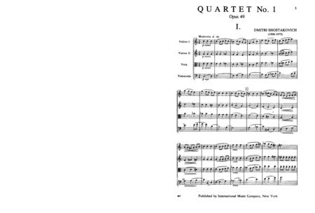 Quartet No. 1 in C Major, Opus 49 蕭斯塔科維契．德米特里 四重奏 大調作品 | 小雅音樂 Hsiaoya Music