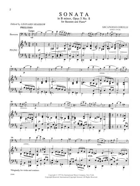 Sonata in B minor, Opus 5, No. 8 柯雷里阿爾坎傑羅 奏鳴曲 小調作品 | 小雅音樂 Hsiaoya Music