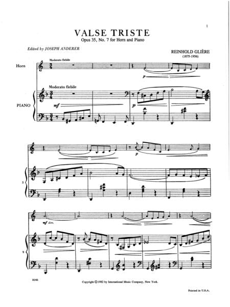 Valse Triste, Op. 35 No. 7 悲傷圓舞曲 法國號 (含鋼琴伴奏) 國際版 | 小雅音樂 Hsiaoya Music