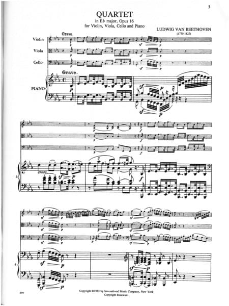 Quartet in E-flat Major, Opus 16 貝多芬 四重奏 大調作品 | 小雅音樂 Hsiaoya Music