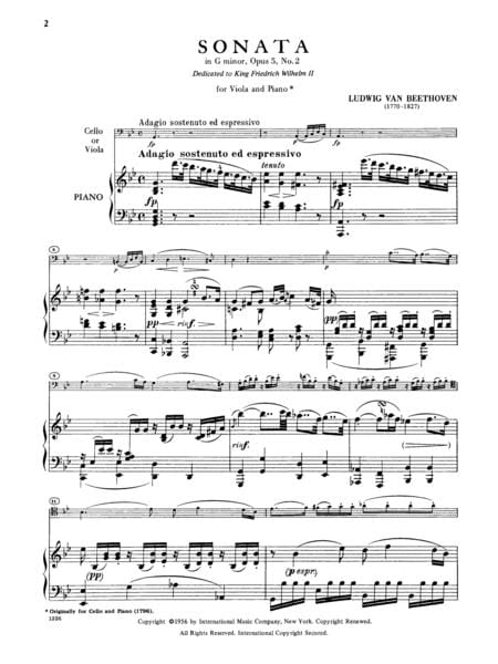 Cello Sonata in G minor, Opus 5, No. 2 貝多芬 大提琴奏鳴曲 小調作品 中提琴 (含鋼琴伴奏) 國際版 | 小雅音樂 Hsiaoya Music