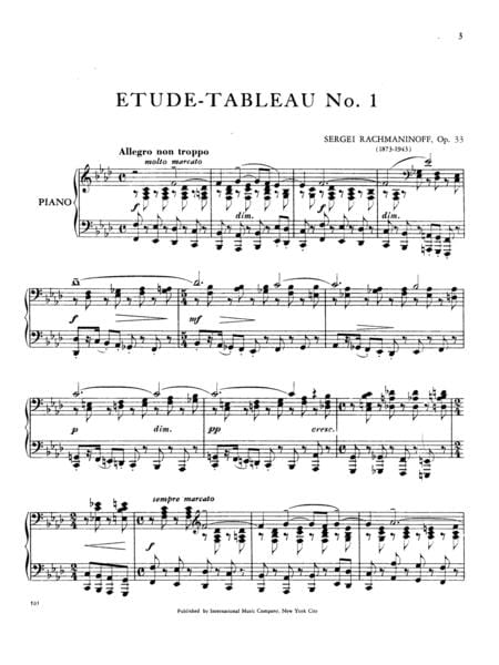 Six Etudes-Tableaux, Opus 33 拉赫瑪尼諾夫 練習曲作品 鋼琴獨奏 國際版 | 小雅音樂 Hsiaoya Music