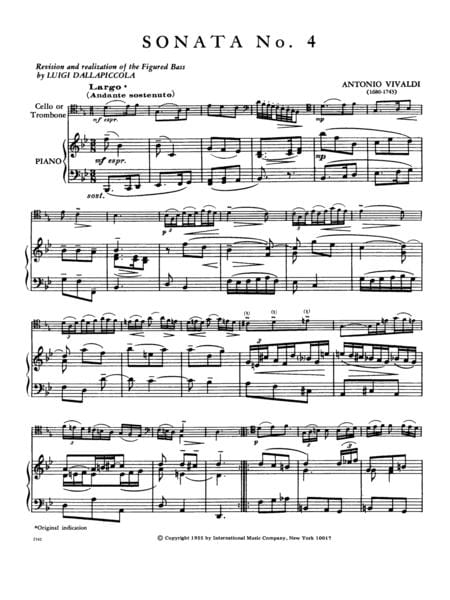 Sonata No. 4 in B-flat Major, RV 45 韋瓦第 奏鳴曲 大調 長號 (含鋼琴伴奏) 國際版 | 小雅音樂 Hsiaoya Music