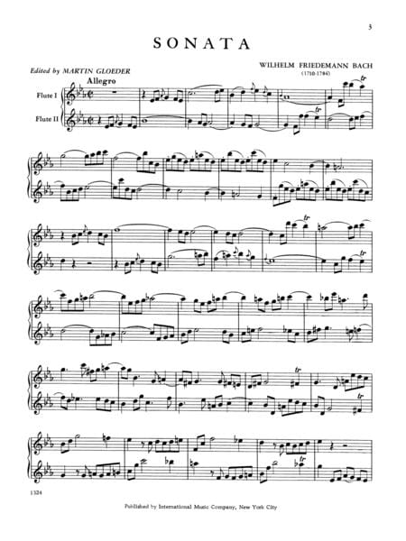 Sonata in E-flat 巴赫威廉弗利德曼 奏鳴曲 雙長笛 國際版 | 小雅音樂 Hsiaoya Music