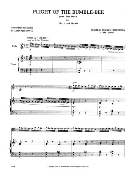 The Flight of the Bumble Bee 李姆斯基－柯薩科夫 大黃蜂的飛行 中提琴 (含鋼琴伴奏) 國際版 | 小雅音樂 Hsiaoya Music