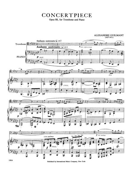 Concertpiece, Opus 88 紀爾芒 音樂會作品 長號 (含鋼琴伴奏) 國際版 | 小雅音樂 Hsiaoya Music
