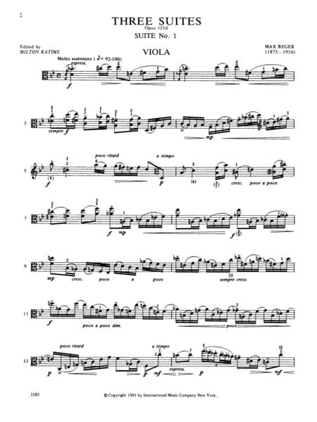 Three Suites, Opus 131d 雷格馬克斯 組曲作品 中提琴獨奏 國際版 | 小雅音樂 Hsiaoya Music