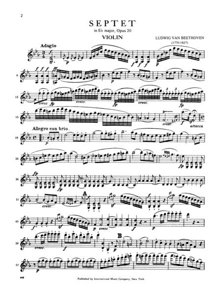 Septet in E-flat Major, Opus 20 for Violin, Viola, Cello, Bass, Clarinet, Horn & Bassoon 貝多芬 七重奏 大調作品 小提琴中提琴低音單簧管法國號 | 小雅音樂 Hsiaoya Music